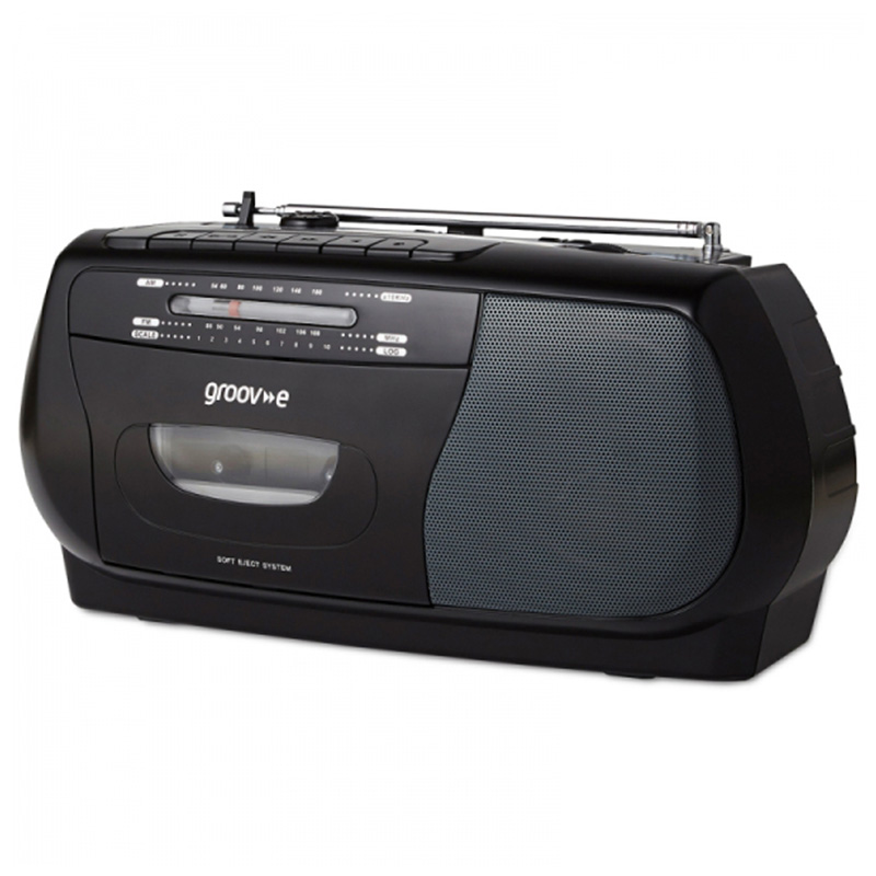 Groov-e Retro Series Portable Cassette Player/Recorder with Radio - Black