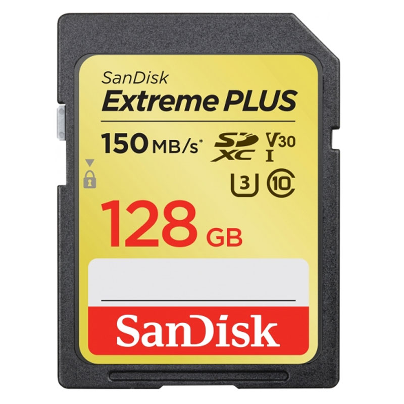 SanDisk 128GB Extreme Plus V30 SD Card (SDXC) UHS-I U3 - 150MB/s