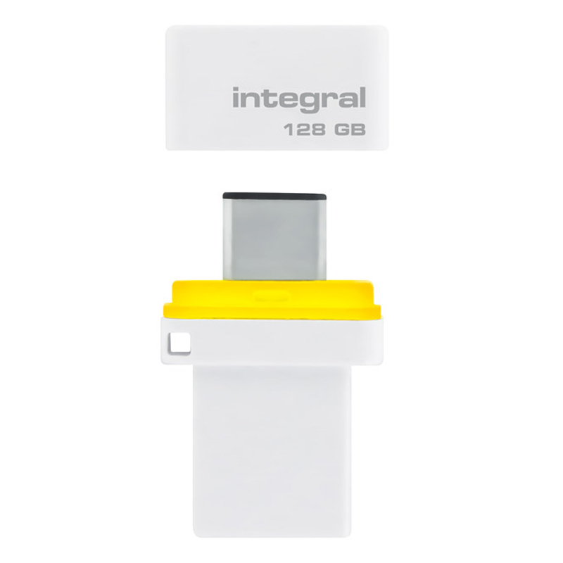 Integral 128GB Fusion Dual USB-C & USB 3.1 Flash Drive - 200MB/s
