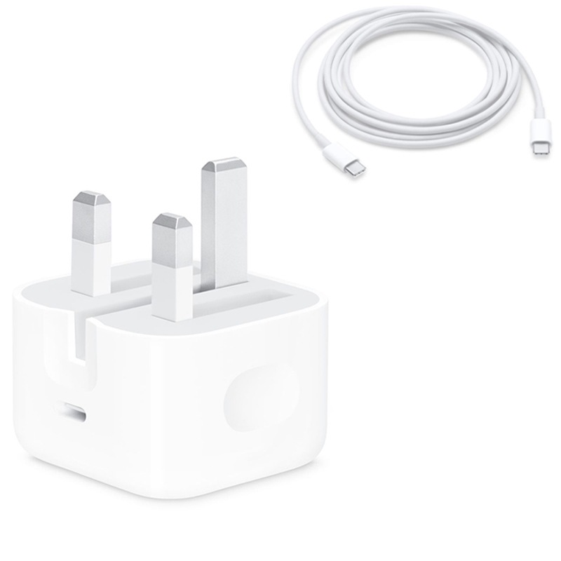 18W Mains Charger with USB-C to USB-C Cable for Apple - White (FFP)