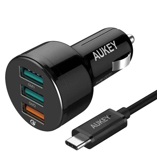 Aukey Car Charger CC-T11 Qualcomm Quick Charge 3.0 3 USB Ports 42W 7.8A Car