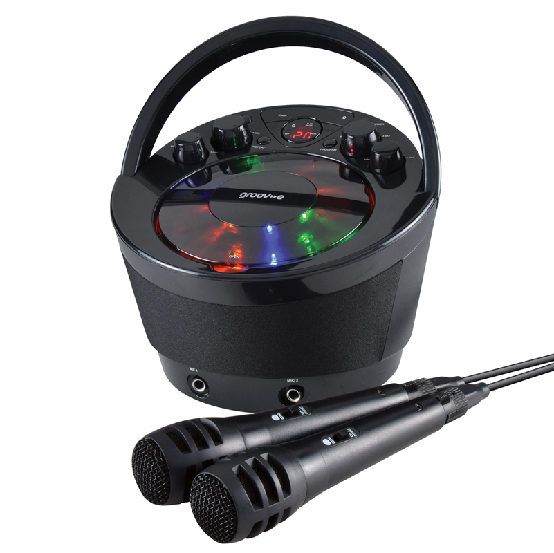 Groov-e Portable Karaoke Boombox with CD Player and Bluetooth Playback