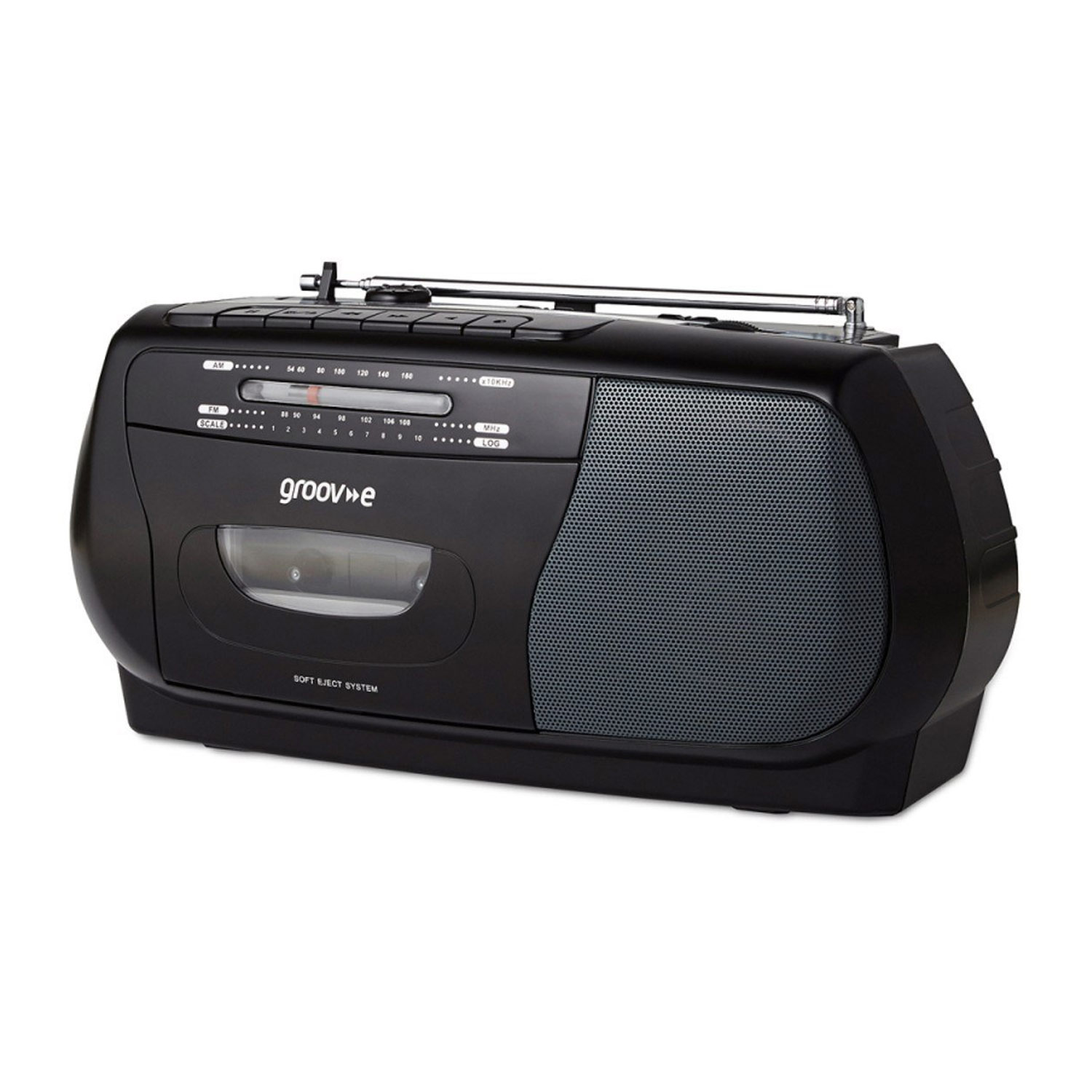 Groov-e Retro Series Portable Cassette Player / Recorder with Radio - Black