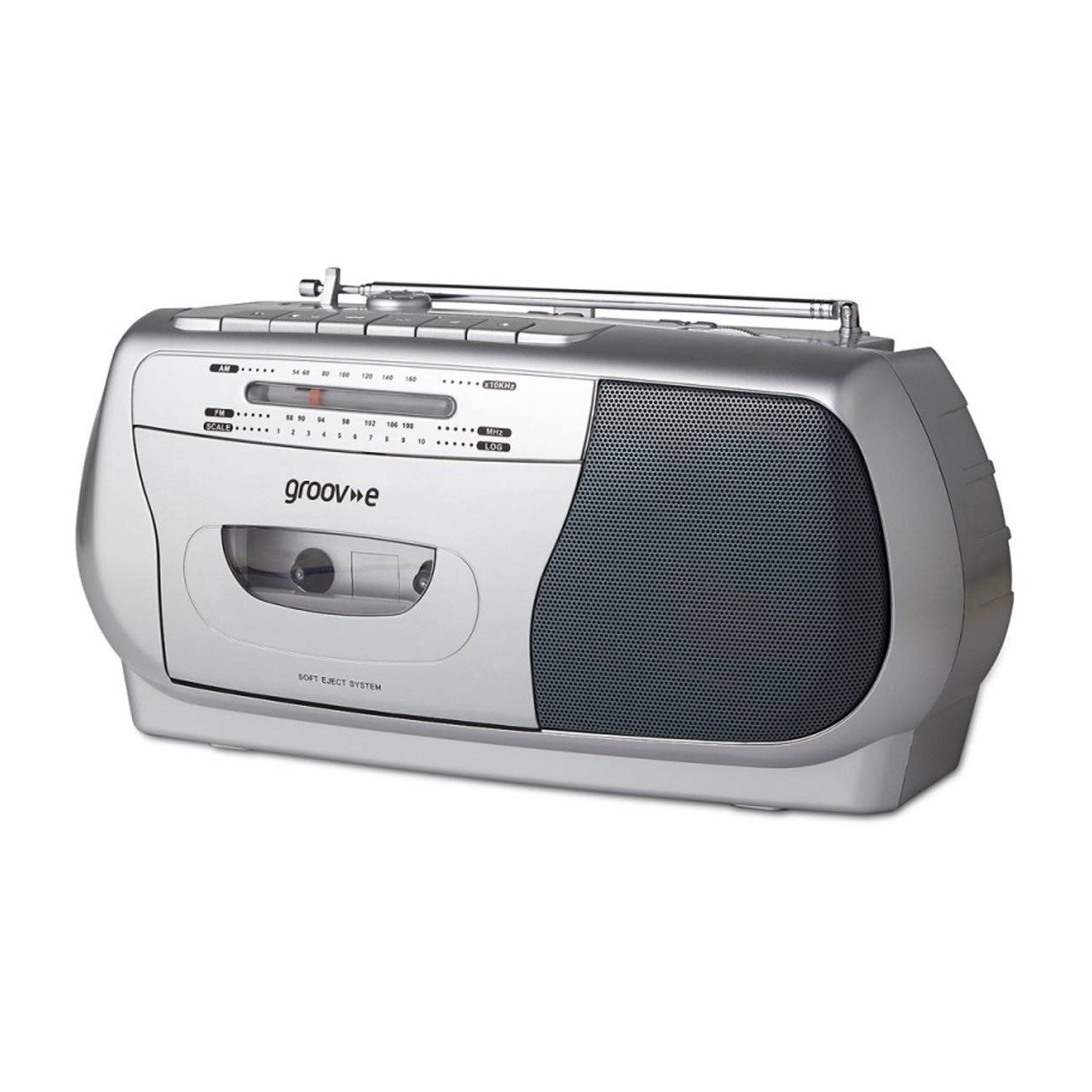 Groov-e Retro Series Portable Cassette Player / Recorder with Radio - Silver