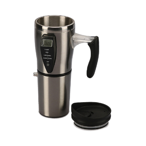 Ingenious Heated Travel Mug with Car Adaptor