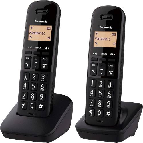 Panasonic KX-TGB612EB Cordless Landline Telephone Twin Pack - Black
