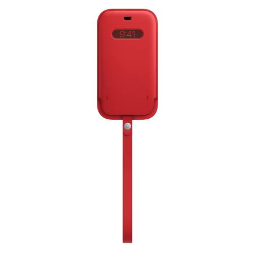 Apple Official iPhone 12 Pro Leather Sleeve with MagSafe -Red