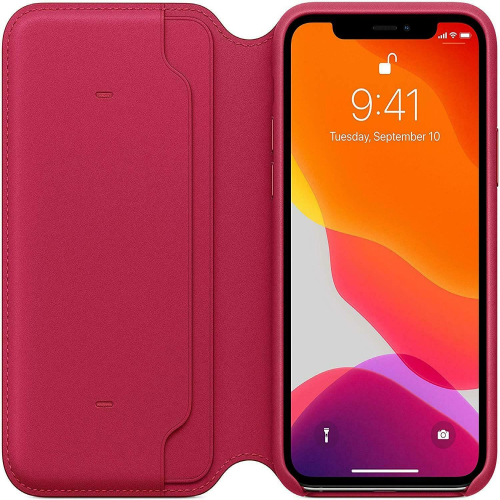 Apple Official iPhone 11 Pro Leather Folio Case - Raspberry