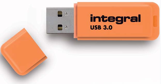 Integral 64GB Neon USB 3.0 Flash Drive - 85MB/s - Orange