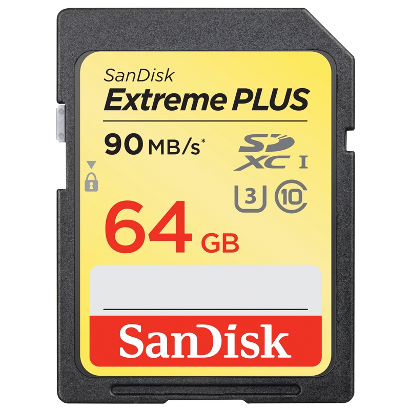 SanDisk 64GB Extreme Plus SDXC Card UHS-I U3 90MB/s