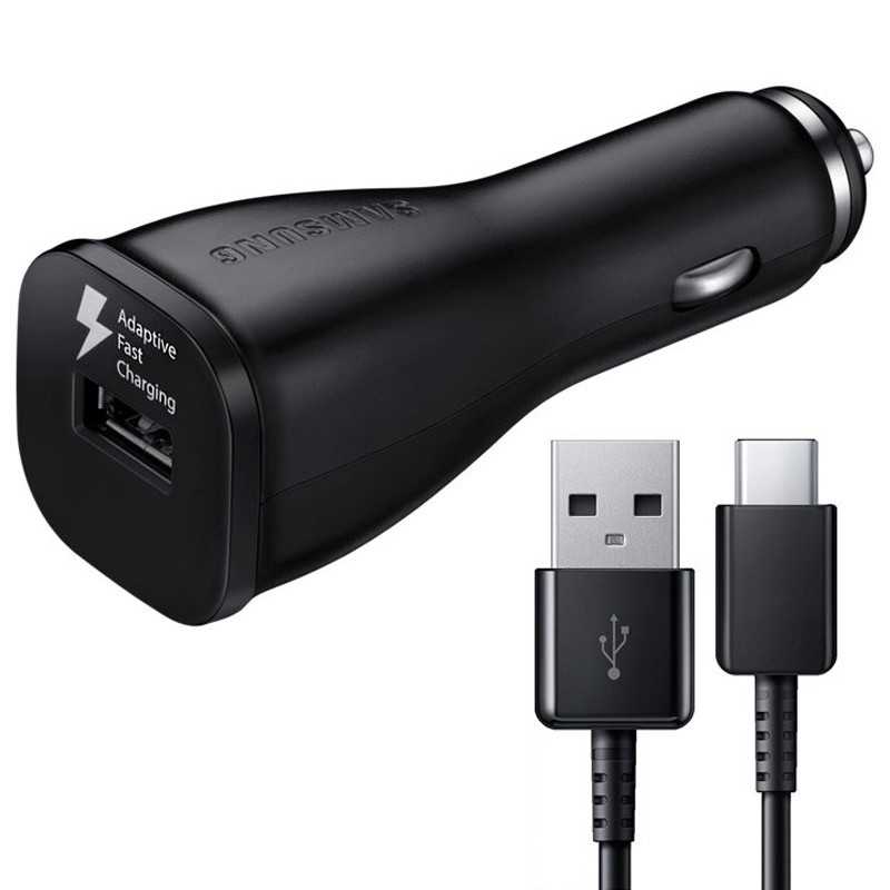 Samsung 2A Fast Charge In-Car Charger + USB-C Data Charge Cable - Black FFP
