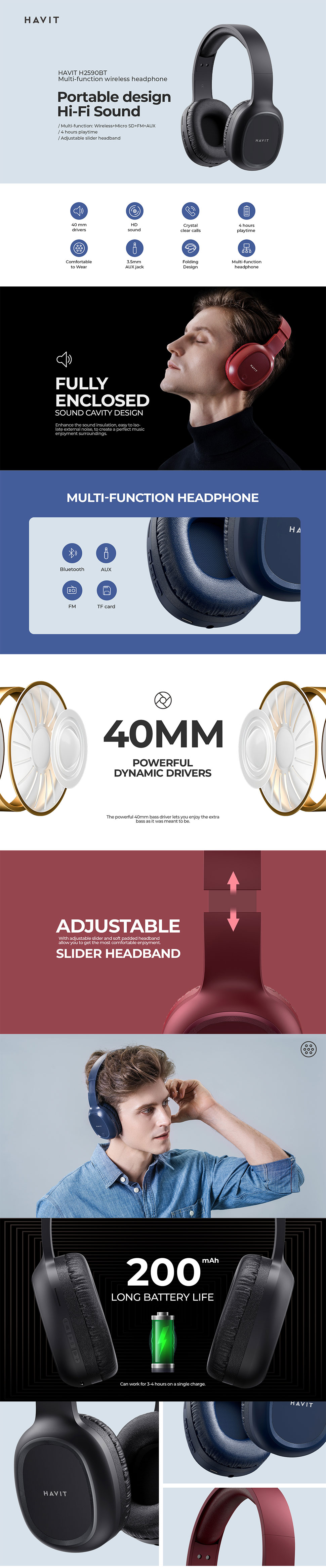 HAVIT H2590BT Headphones